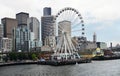 Seattle Skyline and the Big Wheel on the waterfront.