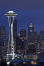 Seattle Skyline at Blue Hour Vertical