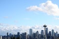 The Seattle skyline with clouds