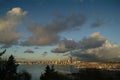 Seattle Skyline During a Dramatic Sunset and a Rain Squall Passing Through.