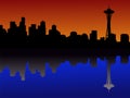 Seattle skyline at dusk Royalty Free Stock Photo