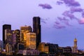 Seattle skyline at dusk, after sunset, Washington state, USA Royalty Free Stock Photo