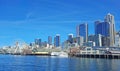 Seattle skyline and ferris wheel Royalty Free Stock Photo