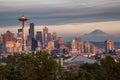 Seattle, Washington  skyline at sunset Royalty Free Stock Photo