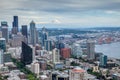 Seattle skyline with Mount Rainier in the background Royalty Free Stock Photo