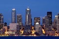 Seattle Night Scene from West Seattle Royalty Free Stock Photo
