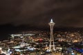 Seattle skyline at night Royalty Free Stock Photo