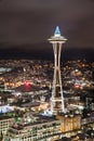 Seattle skyline at night Royalty Free Stock Photo