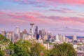 Seattle skyline panorama at sunset as seen from Kerry Park Royalty Free Stock Photo