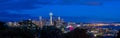 Seattle skyline panorama at sunset as seen from Kerry Park Royalty Free Stock Photo