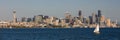 Seattle Skyline from Puget Sound Panorama Web Banner Royalty Free Stock Photo