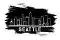 Seattle Skyline Silhouette. Hand Drawn Sketch. Royalty Free Stock Photo