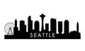 Seattle skyline silhouette. Royalty Free Stock Photo