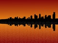 Seattle skyline at sunset Royalty Free Stock Photo