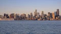 Seattle skyline at sunset across the bay Washington state Royalty Free Stock Photo