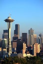 Seattle skyline at sunset, Washington state. Royalty Free Stock Photo