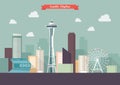 Seattle skyline vector illustration