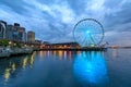 Seattle skyline, waterfront and great wheel Royalty Free Stock Photo