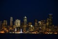 Seattle skylines at night - the view from Alki Beach