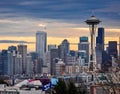 The Seattle Space Needle and downtown buildings