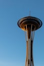 Seattle Space Needle at sunset with copy text Royalty Free Stock Photo