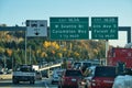 Busy all day long Seattle traffic highway 5 close to downtown