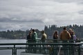 State Ferry passengers take in the view while transitting from Bremerton to Seattle, Washington