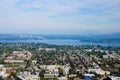 Seattle, USA, August 31, 2018: Seattle cityscape panoramic aerial view