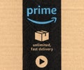 Amazon prime label Royalty Free Stock Photo