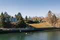 Seattle, USA. March 2022. View of the Hiram Chittenden Locks, or Ballard Lacks, a complex of looks at the west end of Salmon Bay.