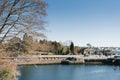 Seattle, USA. March 2022. View of the Hiram Chittenden Locks, or Ballard Lacks, a complex of looks at the west end of Salmon Bay. Royalty Free Stock Photo