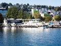 Kenmor Air seaplane terminal at Lake Union, view from Lake Union Park - Seattle, USA Royalty Free Stock Photo