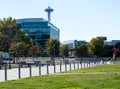 Sidewalk at Lake Union Park with Space Needle at the background