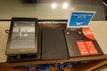 An Amazon Kindle Paperwhite device on sale at an Amazon Book Store