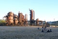 Seattle, WA, USA - August 3, 2023: People rest in Gas Works Park in city of Seattle