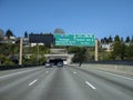 Seattle, WA USA - circa April 2021: View of interstate 5 near exits for Portland and Rainier Avenue in the Pacific Northwest