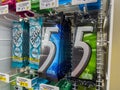 Seattle, WA USA - circa August 2022: Close up, selective focus on chewing gum for sale inside a grocery store Royalty Free Stock Photo