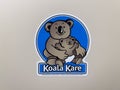 Seattle, WA USA - circa August 2023: Close up view of the front of a Koala Kare baby changing station inside a public restroom