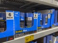 Seattle, WA USA - circa August 2022: View of Scotch blue painters tape for sale inside a Lowes Home Improvement store