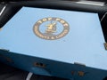 Seattle, WA USA - circa December 2022: Close up view of a box of a dozen Top Pot donuts in a person\'s lap