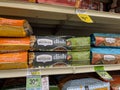 Seattle, WA USA - circa December 2022: Close up view of Rachael Ray Nutrish pet food for sale inside a grocery store Royalty Free Stock Photo