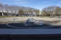 Seattle, WA USA - circa March 2022: Gorgeous view of the International Fountain near the Space Needle in the downtown area on a Royalty Free Stock Photo