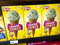 Seattle, WA USA - circa May 2023: Close up view of Keebler ice cream cones for sale inside a grocery store