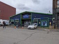 Seattle, WA USA - circa May 2021: Street view of the exterior of a Seattle Team Shop across from Lumen Field Stadium downtown