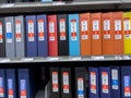 Seattle, WA USA - circa November 2022: Angled view of a variety of binders for sale inside a Staples store