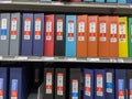 Seattle, WA USA - circa November 2022: Angled view of a variety of binders for sale inside a Staples store