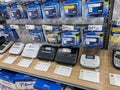 Seattle, WA USA - circa November 2022: Close up view of label makers for sale inside a Staples store