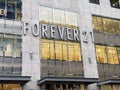 Forever 21 retail clothing store advertising going out of business bankruptcy sale in