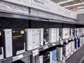 Seattle, WA USA - circa October 2022: Close up view of portable hard drives for sale inside a Staples retail store Royalty Free Stock Photo