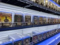 Seattle, WA USA - circa September 2022: Angled, selective focus on Playstation games for sale inside a Best Buy store